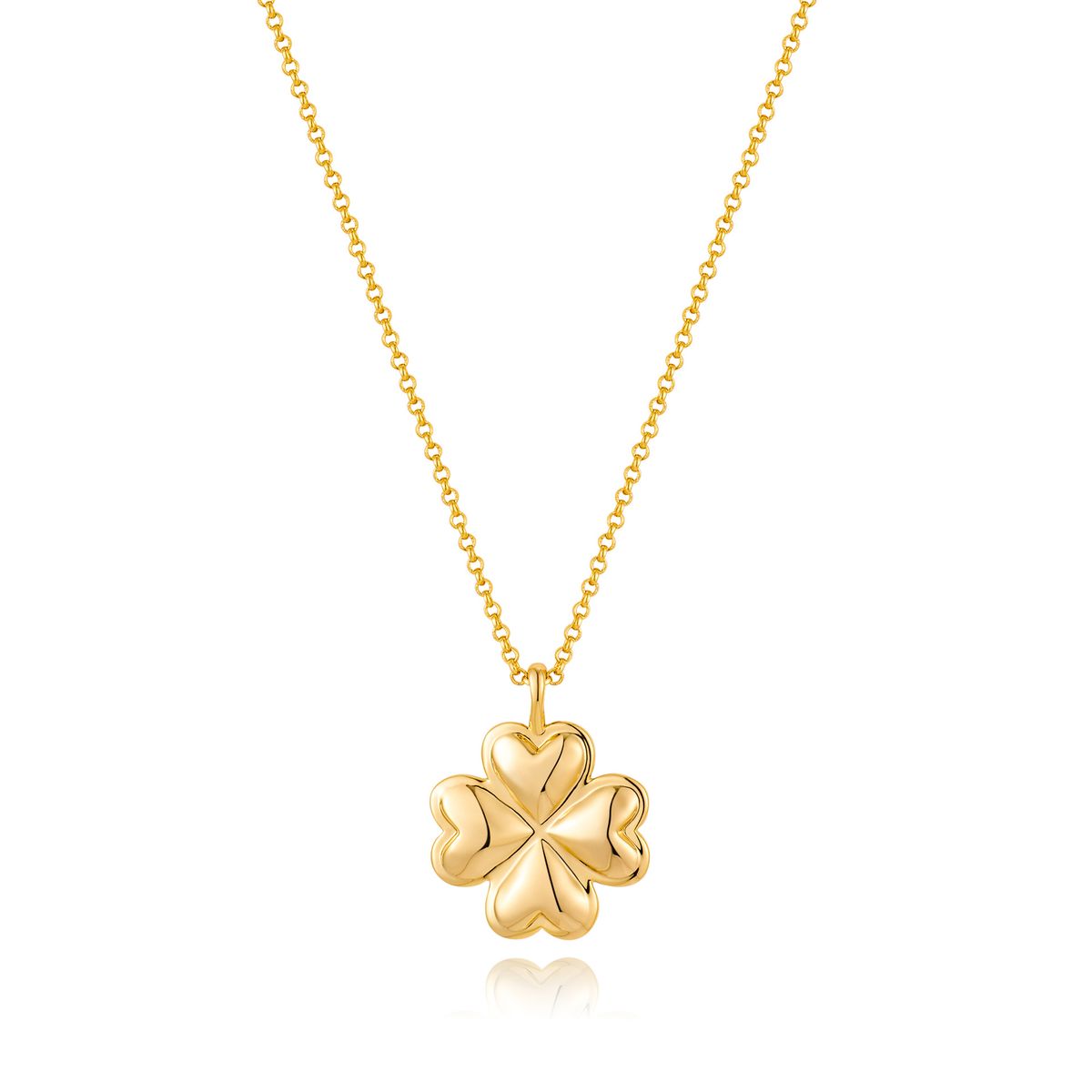 Fashion Lucky Four Leaf Clover Necklace Neck Link K Gold Niche Design Ladies High End Sense Stacking Clavicle Chain_ipsvogv.com
