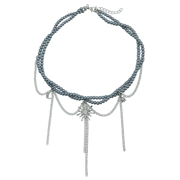 Accessories Ins Sweet Cool Babes Wind Mango Moon Fringed Pendant Collarbone Chain Trend Multi-layer Necklace_ipsvogv.com