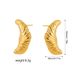 Fashion Personality Cold Style High Grade Copper Plated Real Gold Pleated Irregular Ox Horn Earrings_ipsvogv.com