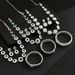 Fashion Rhinestone Earrings Necklace Bracelet Three-Piece Set Claw Chain Bride Wedding Birthday Party Luxurious Hot Sale_ipsvogv.com