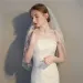Hair Jewelry Wholesale Short Veil Cheap White Ivory Bridal One Layer Lace Edge Appliqued Veils Wedding Dress 2024 Bride_ipsvogv.com