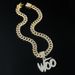 INS Trendy Hip Hop Alloy Necklace with Diamonds and Exaggerated WOO Letter Pendant Personalized Accessories_ipsvogv.com