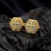 Unisex zircon hip hop earrings for men hexagonal gold plated full diamond earrings_ipsvogv.com