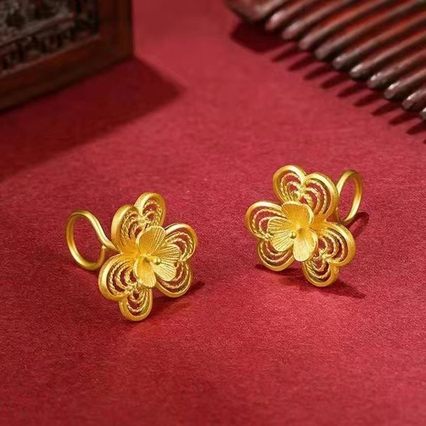 New Clover Gold-plated Women's Hot Selg Fashion Jewelry Simple Small Wer Stud Earrings_ipsvogv.com
