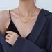 Double Layer Clavicle Chain Female Handcuffs Necklace Stainless Steel Couple Style Double Ring Pendant Necklace_ipsvogv.com