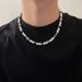 Niche Design Reflective Pearl Cross Pendant Collarbone Chain Men's Light Luxury High-end Sense European And American Hip-hop Style Sweater Chain_ipsvogv.com