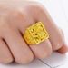 Sand Gold Men's Personalized Trendy And Domineering Pixiu With Open Mouth Ring_ipsvogv.com