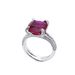 Light luxury atmosphere emerald green ring S925 silver inlaid synthetic emerald index finger ring_ipsvogv.com