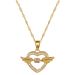 【 】 The Heart of a Dynamic Angel, Light Luxury, Gorgeous, Full Diamond Necklace, Women's Versatile Clavicle Chain,_ipsvogv.com