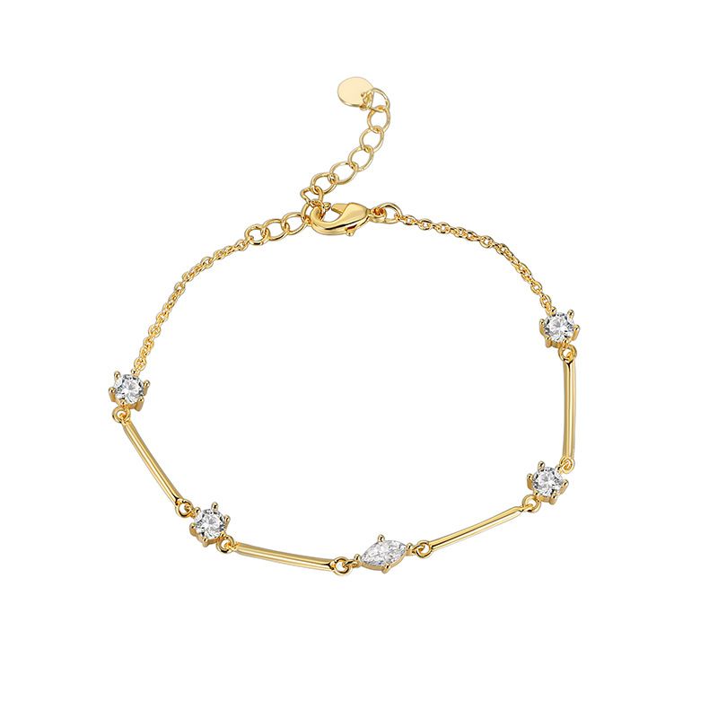 Charm Bracelets Brass Gold Plated Zircon Hand Jewelry Gentle Exquisite Light Luxury_ipsvogv.com