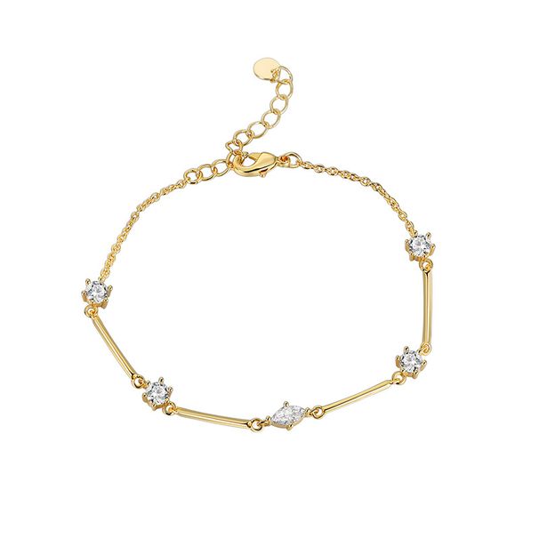 Charm Bracelets Brass Gold Plated Zircon Hand Jewelry Gentle Exquisite Light Luxury_ipsvogv.com