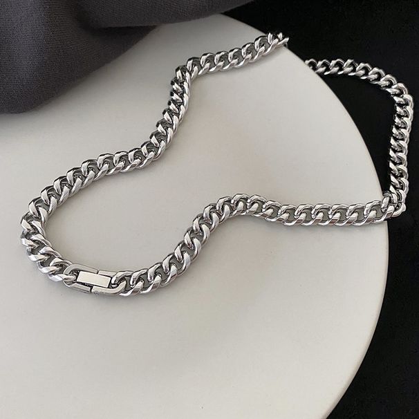 Hip Hop Cuban Chain Not Fade Titanium Steel Necklace Men's Women's Collarbone Chain Ins European And American Street Sweater Chain Accessories Tide_ipsvogv.com