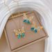 【 Titanium Steel 】 Necklace Earring Light Luxury Full Diamond Blue Bow Personalized Temperament Banquet Earrings Set_ipsvogv.com