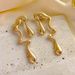 Exaggerated Asymmetric High-end Irregular Gold-plated Liquid Earrings_ipsvogv.com