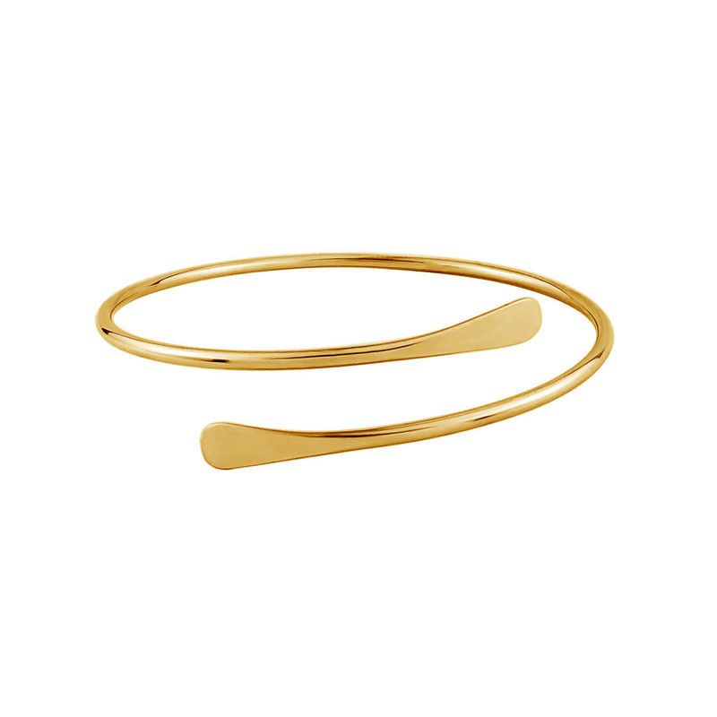 Open Gold Silver Personalized Two End Flattened Women's Fashion Bracelet_ipsvogv.com