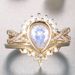 Jewelry Rose Flower Shaped Princess Pear Shaped Golden Pair Ring Female_ipsvogv.com