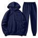 Women's Clothing Autumn and winter men's hooded solid color light plate pullover sweatshirt set casual sports hoodie sweatshirt trousers two piece set_ipsvogv.com