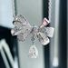 Full Diamond Zircon Bow Pendant With Water Droplets, And Versatile Necklace, Women's Collarbone Chain, New Neckchain,_ipsvogv.com