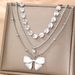 New Minimalist And Fashionable Light Luxury Necklace With Round Embossed Necklace, Personalized Bow, Three-layer_ipsvogv.com