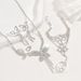 Women’s Jewelry Set Fashion Popular Jewelry Butterfly Tassel Rhinestone Necklace Earrings Bracelet 3 Piece Set Wedding Accessories_ipsvogv.com