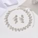 Women’s Jewelry Set Fashion Simple Wedding Jewelry Set Bridal Jewelry Temperament Valentine's Day Banquet Necklace Earring Set_ipsvogv.com