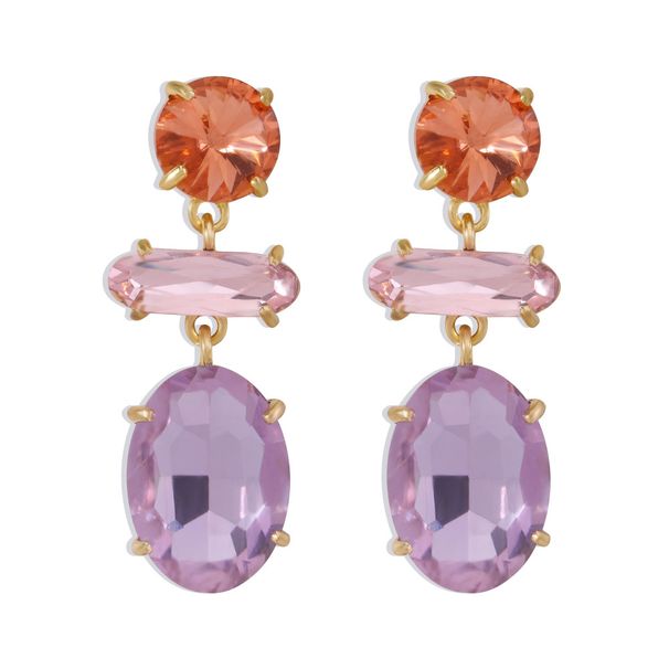 E9626 diamond studded exude a gentlemanly socialite style, with exaggerated contrasting color and multi cut earrings_ipsvogv.com
