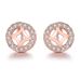 Unisex Fashion Geometric Hollow Earrings Zircon Micro inlaid Rose Gold plated Earrings_ipsvogv.com