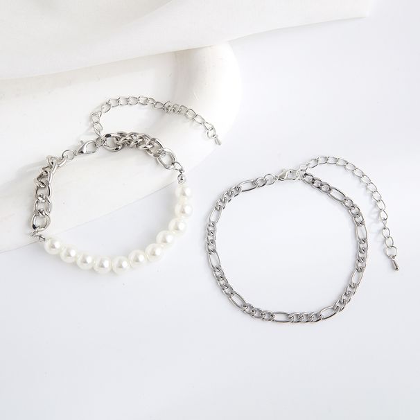 Minimalist Style Personality Fashion Creative Versatile Niche Spliced Pearl Men's Bracelet_ipsvogv.com