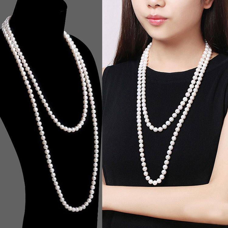 Pearl Necklace Sweater Long Women's Versatile Simple High-end Clothing Chain Accessories Pendant Autumn And Winter_ipsvogv.com