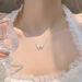 Pure Silver Cat Eye Stone Bow Necklace, Niche Design, Ins Temperament, Gentle And High-end Feeling, Collarbone Chain_ipsvogv.com