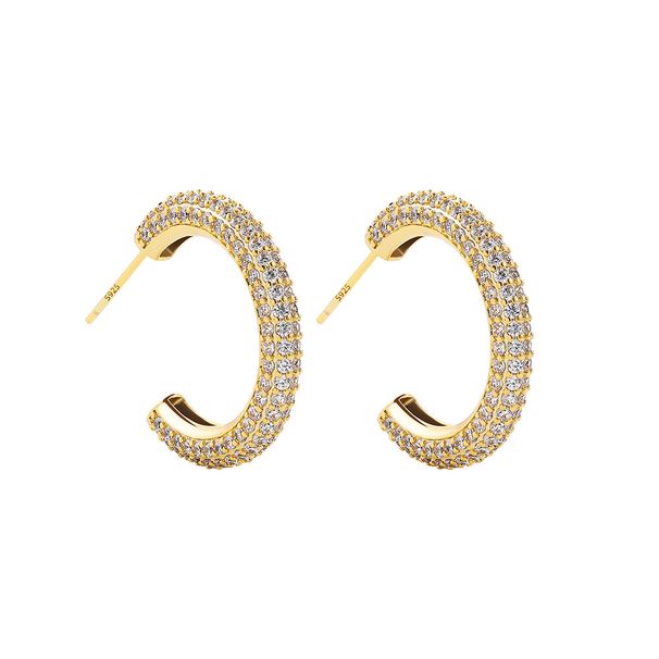 Unisex Popular Fashion French C Shaped Diamond Earrings For Women Trendy Earrings For Women High End Luxury_ipsvogv.com