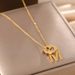 Japanese Korean Light Luxury Titanium Steel With Female Letter M Pendant, Cool And Stylish, Su Sen Style Fashionable_ipsvogv.com