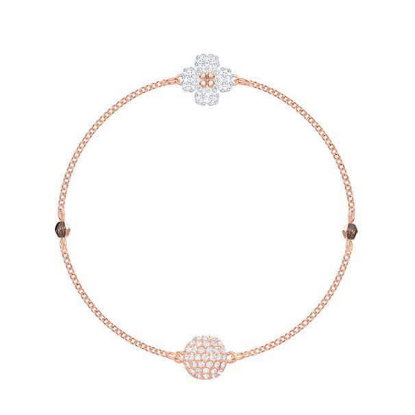 Black And White Double Sided Four Leaf Clover Invisible Magnetic Buckle Bracelet For Women Element Crystal Bracelet For Women_ipsvogv.com