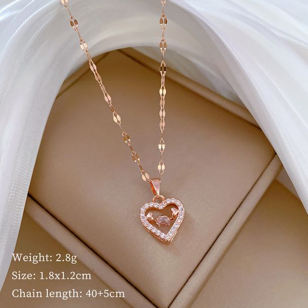 【 】 Rotating And Rotating, Dynamic, Light Luxury, Gorgeous, Full Diamond Necklace, Women's Versatile Clavicle Chain,_ipsvogv.com