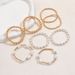 Ladies Bracelet Set Geometric Pearl Braided Design Bracelet Long Set Versatile Hand Jewelry For Women_ipsvogv.com
