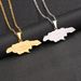 stainless steel Jamaica map and city necklace couple style ethnic style titanium steel pendant accessories_ipsvogv.com