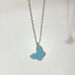 High Version Fanjia Butterfly Women's Four-leaf Clover Necklace Sier Rose Gold Collarbone Chain White Fritillary_ipsvogv.com