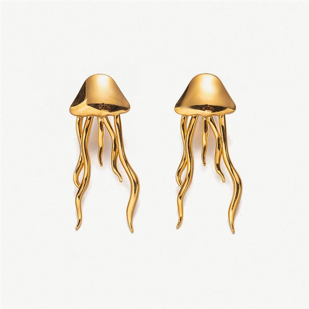 ocean coral stainless steel earrings starfish jellyfish fashion metal titanium steel earrings ear studs_ipsvogv.com