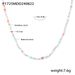 New Dopamine Shattered Silver Bead Necklace, Niche Trend, Colorful Natural Stone, Stainless Steel Collarbone, Neck_ipsvogv.com