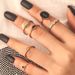 Japanese Korean Creative Small Fresh Sculptured Eyes, Love Drops, Oil And Diamond 6-piece Joint Ring Set For Women_ipsvogv.com