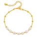 Copper Plated K Gold Natural Freshwater Pearl Gold Round Bead Copper Chain Design Is Not Easy To Allergic Elegant Texture Women's Bracelet_ipsvogv.com
