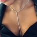hot selling accessories simple T-shaped diamond tassel necklace all-match rhinestone sexy clavicle chain female choker_ipsvogv.com