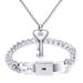 Women's Jewelry Triumph Couple Love Lock Bracelet Necklace Titanium Steel Fashion Suit_ipsvogv.com