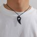Hip hop punk Spike necklace simple personality street hipster horn pendant collar for men_ipsvogv.com