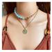 Fashion Alloy Human Head Coin Pendant Necklace Female Necklace Personality Trend Necklace_ipsvogv.com