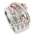Sanjie's New Sparkling Diamond Micro Inlaid Zircon Creative Women's Cross Color Separation Ring_ipsvogv.com