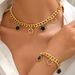 Fashion OL women's bracelet necklace set with personalized plum blossom inlaid acrylic design collarbone chain_ipsvogv.com