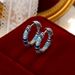 Women's Jewelry Blue Earrings Design Niche High End Earrings Light Luxury Large Round Earrings Zircon Retro Exquisite_ipsvogv.com