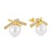 S925 sterling silver exquisite temperament bow pearl earrings niche high end French retro earrings elegant temperament_ipsvogv.com