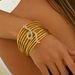 Geometric luxury style diamond inlaid bracelet, personalized niche spirit snake, multi-layer circular ring design_ipsvogv.com